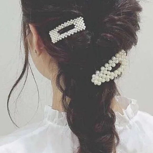 Pearl hair clip trendy Barrette - Picture 2 of 7